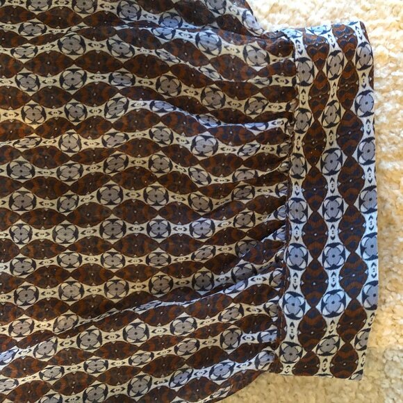 CLASS Boho inspired Peasant Top Brown/Blue Sz M - Picture 5 of 6